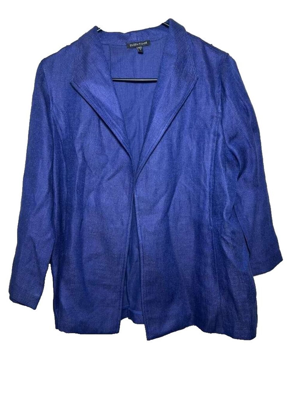 Eileen Fisher Open-Front Cardigan Blazer Jacket Women Small Blue